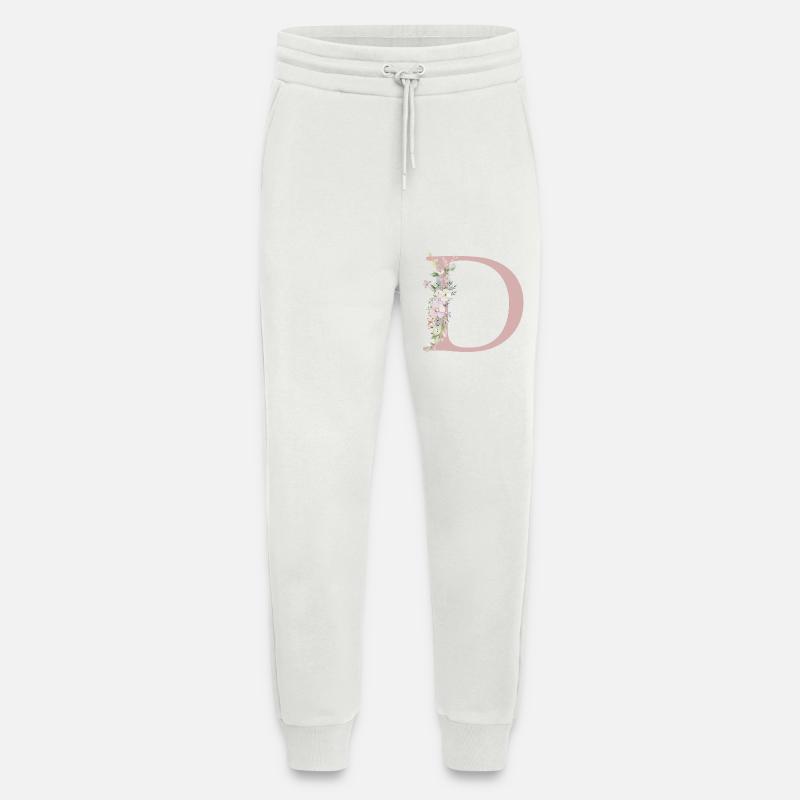 D Monogram, Floral, Customizable - Jogging Pants - made by SPREAD  - OFF WHITE