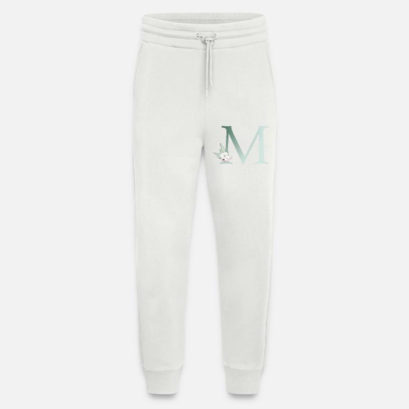 M Monogramm, Floral, personalisierbar - Jogginghose - made by SPREAD - OFF WHITE
