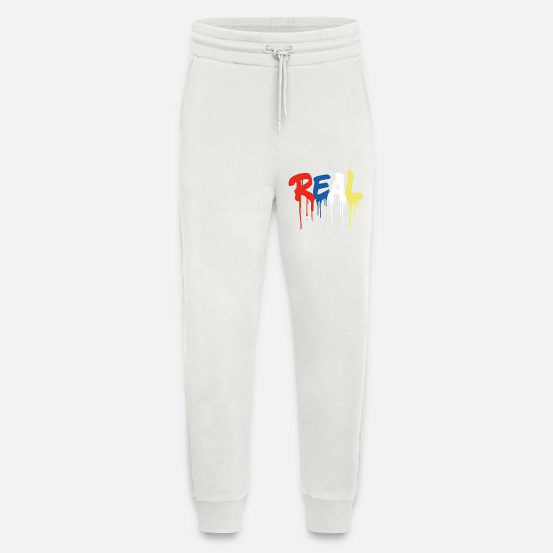Graffiti-Style "REAL" - bunter tropfender Buchstabe - Jogginghose - made by SPREAD - OFF WHITE