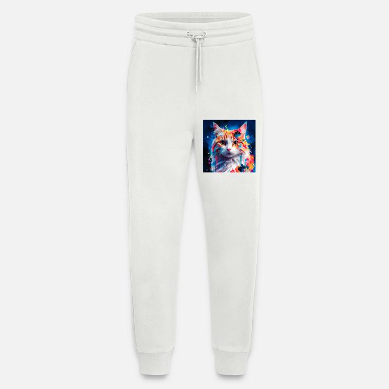 Kunstvolle Katze - Jogginghose - made by SPREAD - OFF WHITE