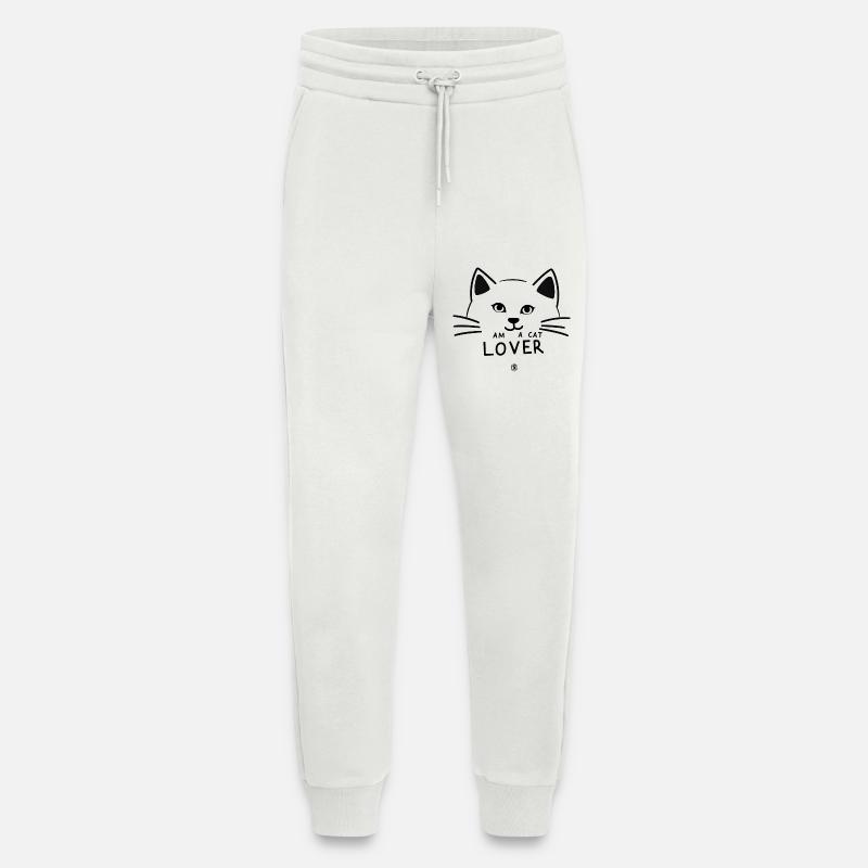 Linear Lover Cat Silhouette - Jogging Pants - made by SPREAD  - OFF WHITE
