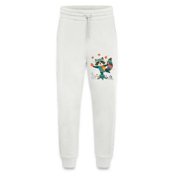Playful raccoon happily juggling apples - Jogging Pants - made by SPREAD  - OFF WHITE - Front