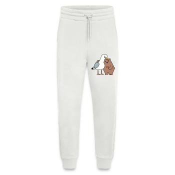 North Sea Seagull Brown Bear Friendship Love Lean - Jogging Pants - made by SPREAD  - OFF WHITE - Front