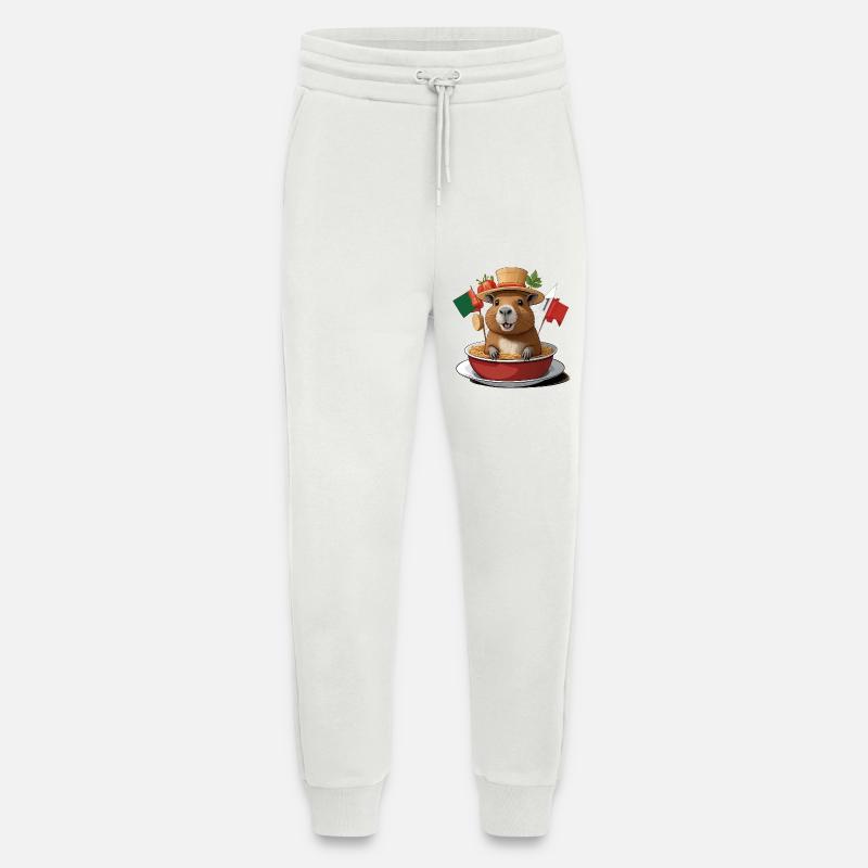 Charming Capybara in Festive Noodles - Jogging Pants - made by SPREAD  - OFF WHITE
