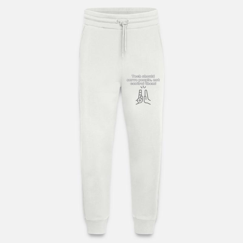 Tech should serve people - #EthicalTech Statement - Jogging Pants - made by SPREAD  - OFF WHITE
