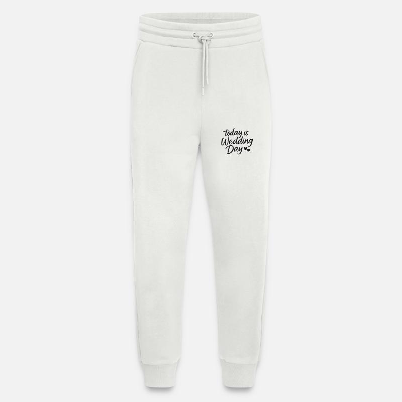 Conception de mariage Jour de mariage - Pantalon de jogging bio décontracté fabriqué en UE - OFF WHITE