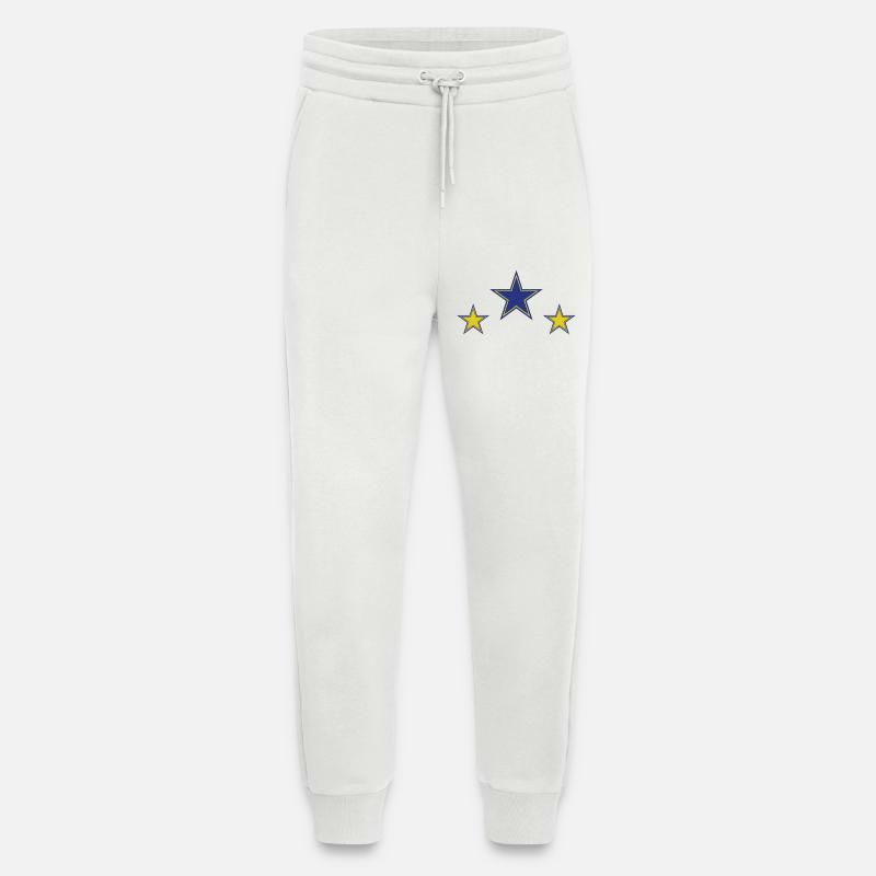 Abstrakte Sternenmuster in Gelb und Blau - Jogginghose - made by SPREAD - OFF WHITE