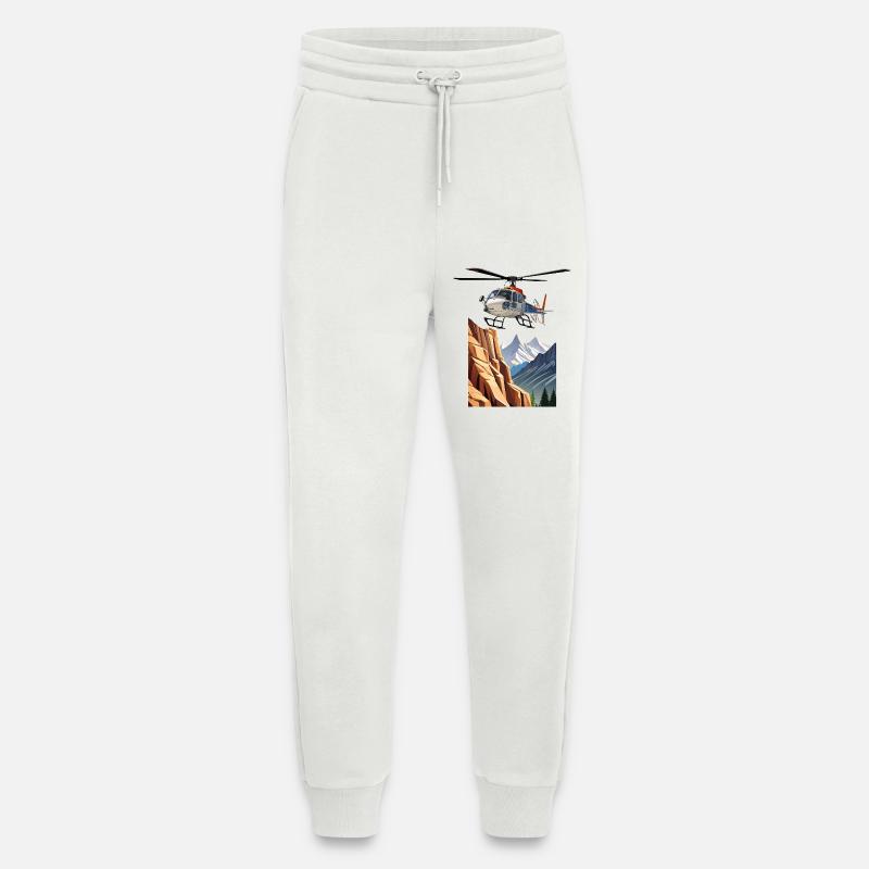 Hubschrauber in den Bergen - Jogginghose - made by SPREAD - OFF WHITE