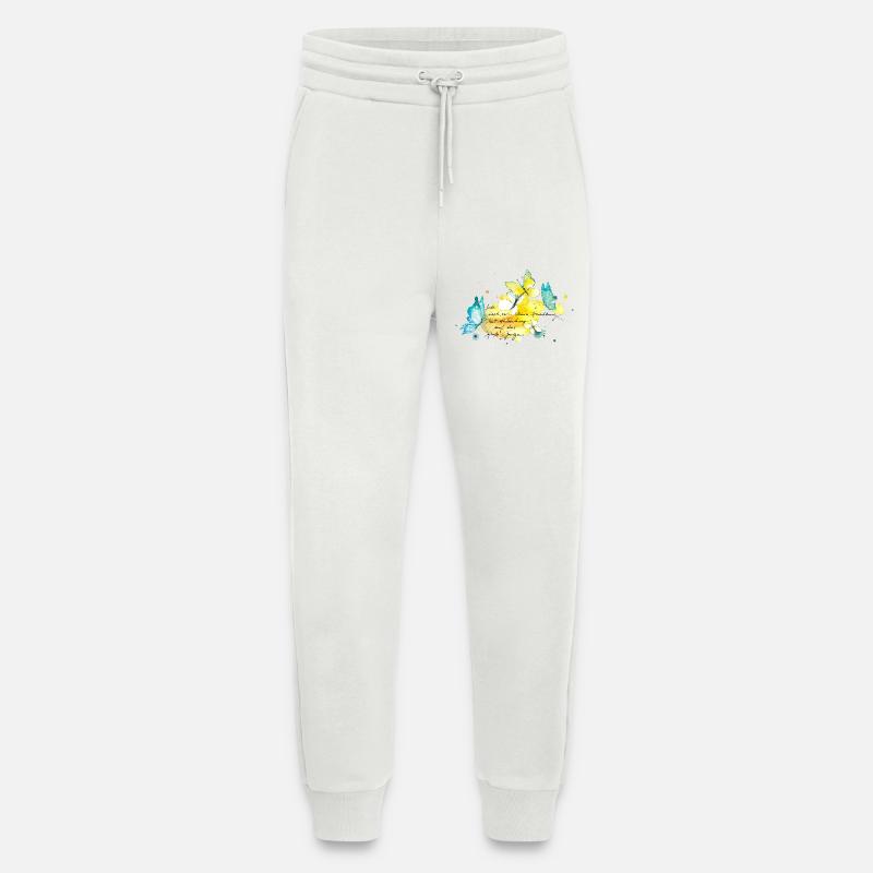 Papillons. Effets de chaque petite action - Pantalon de jogging bio décontracté fabriqué en UE - OFF WHITE