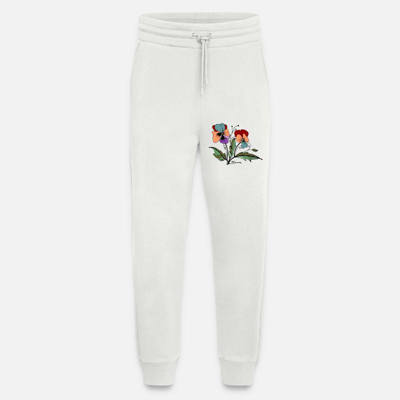 Bee Flowers on a Black Background - Jogging Pants - made by SPREAD  - OFF WHITE