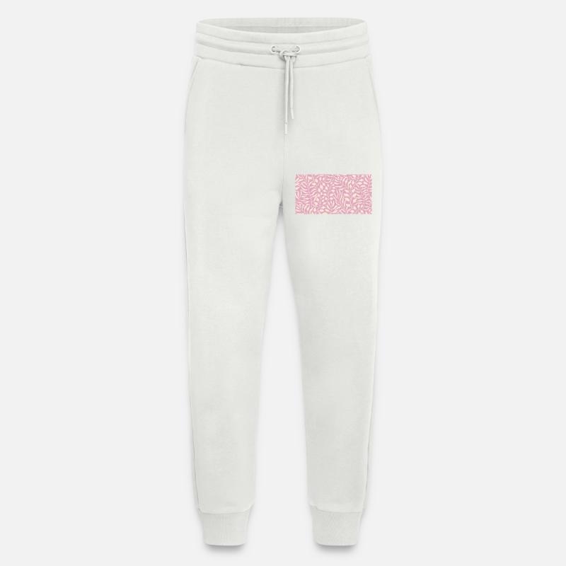 Elegantes Blättermuster in Blassrosa - Jogginghose - made by SPREAD - OFF WHITE