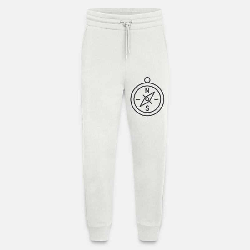 Minimalist Compass Navigation Design - Jogging Pants - made by SPREAD  - OFF WHITE