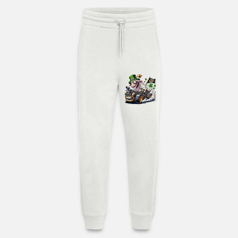 Leprechaun Schaf St. Patrick's Day Auto - Jogginghose - made by SPREAD - OFF WHITE