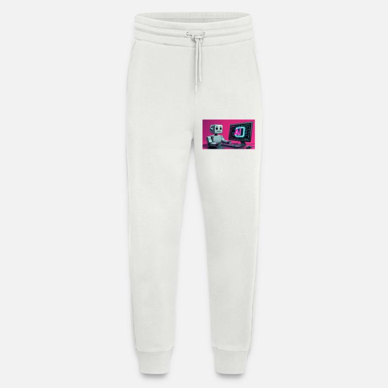 Futuristischer KI-Roboter und Tech-Bildschirm - Jogginghose - made by SPREAD - OFF WHITE