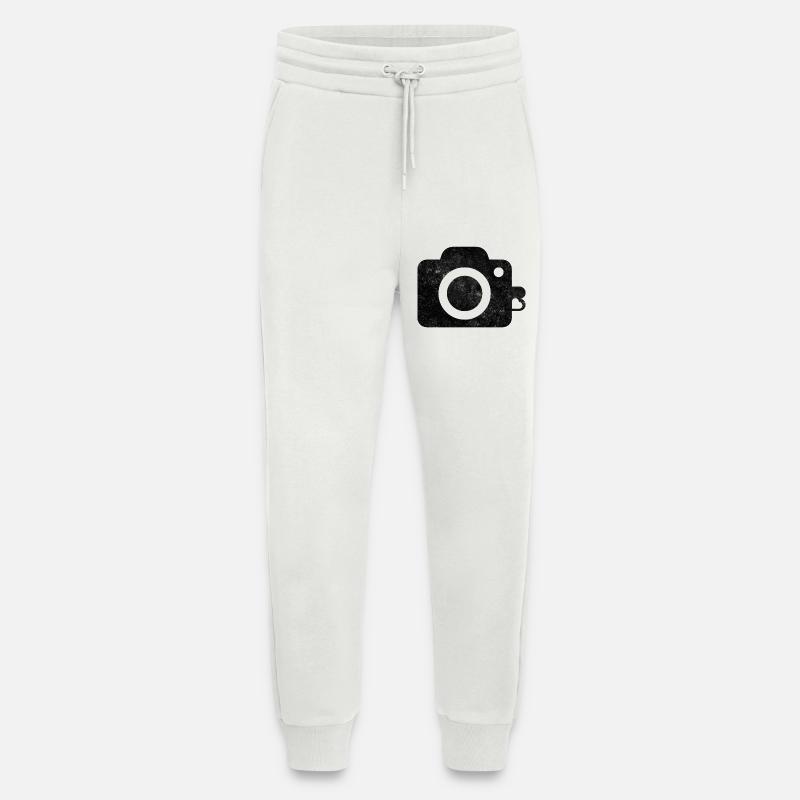 Conception de logo de caméra - Pantalon de jogging bio décontracté fabriqué en UE - OFF WHITE