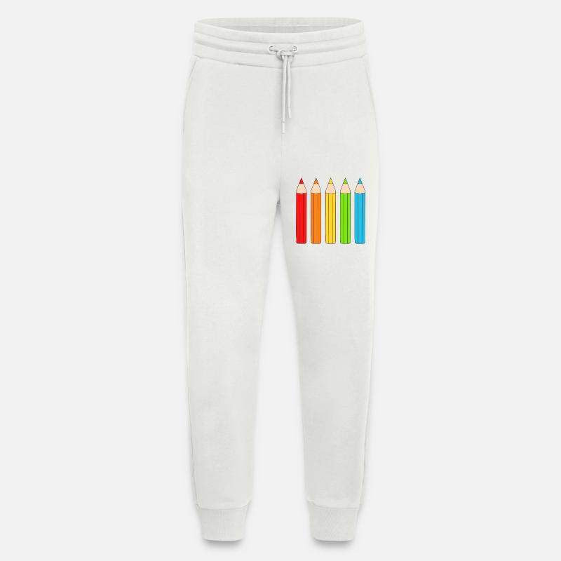 Vibrant Colour Pencil Array Design - Jogging Pants - made by SPREAD  - OFF WHITE