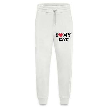 Citation J'aime mon chat - Pantalon de jogging bio décontracté fabriqué en UE - OFF WHITE - Devant