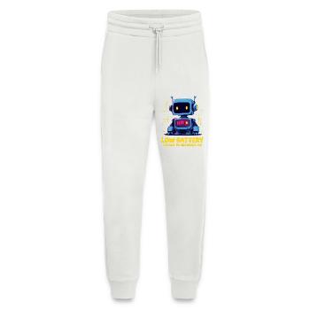 Futuristic Robot with Low Battery Message - Jogging Pants - made by SPREAD  - OFF WHITE - Front