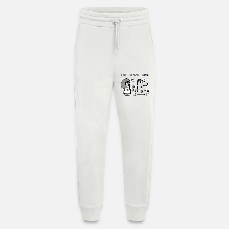 Liebe oder Flucht – Skurriles Humor-Design - Jogginghose - made by SPREAD - OFF WHITE
