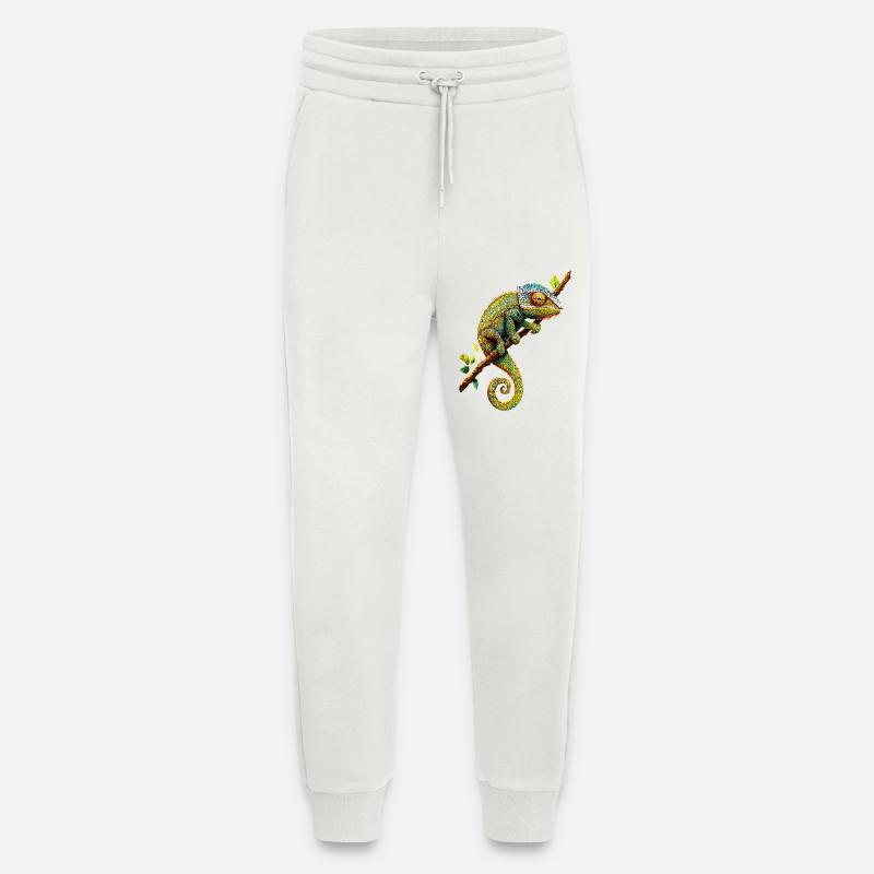 Chameleon Lizard Reptile Chameleon Iguana Lizard - Jogging Pants - made by SPREAD  - OFF WHITE