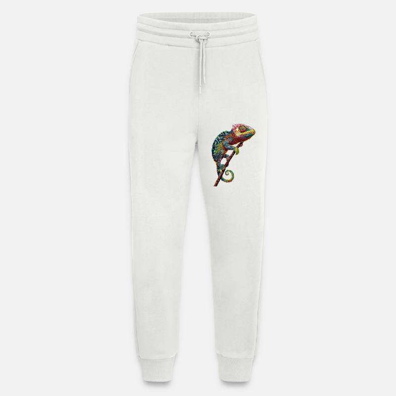Chameleon Lizard Reptile Chameleon Iguana Lizard - Jogging Pants - made by SPREAD  - OFF WHITE