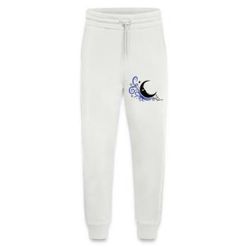 Symbole mystique de la lune et des étoiles - Pantalon de jogging bio décontracté fabriqué en UE - OFF WHITE - Devant