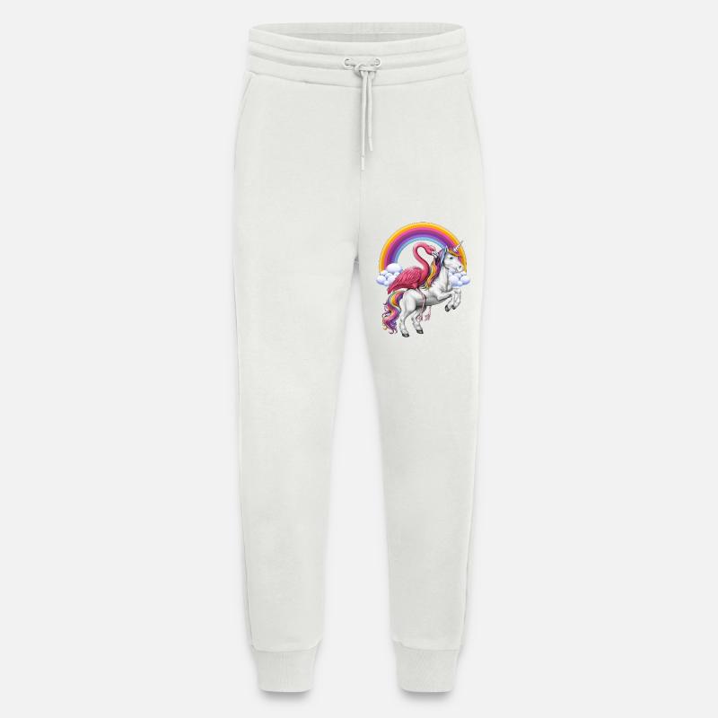 Flamingo reitet Einhorn - Jogginghose - made by SPREAD - OFF WHITE