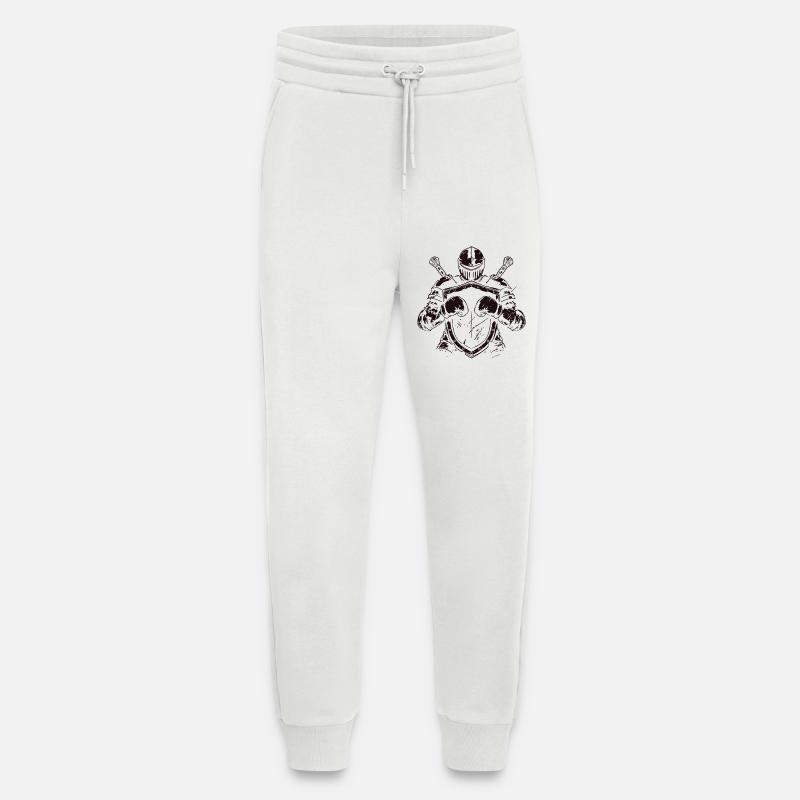 Chevalier avec bouclier et épée - Pantalon de jogging bio décontracté fabriqué en UE - OFF WHITE