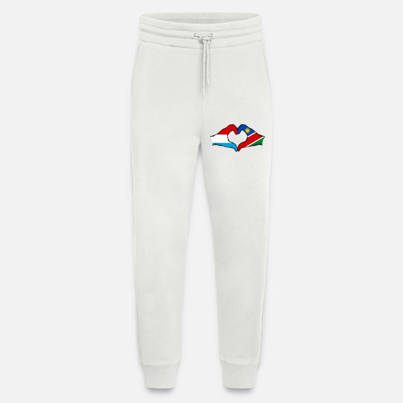 Luxembourg Namibia flag hands heart shape - Jogging Pants - made by SPREAD  - OFF WHITE