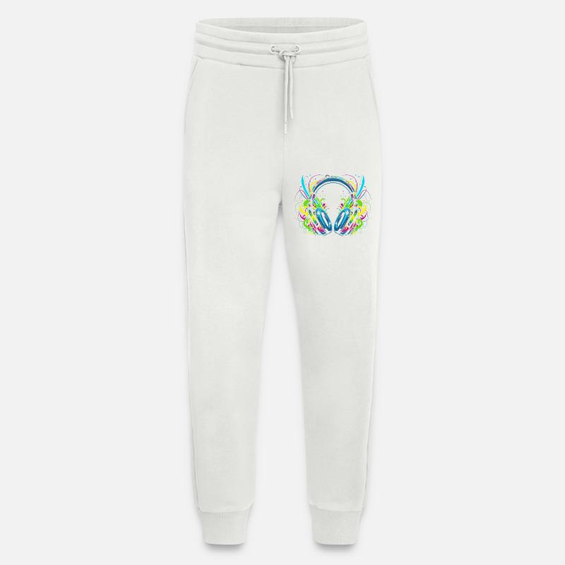 Neon-Kopfhörer mit psychedelischen Wirbeln - Jogginghose - made by SPREAD - OFF WHITE