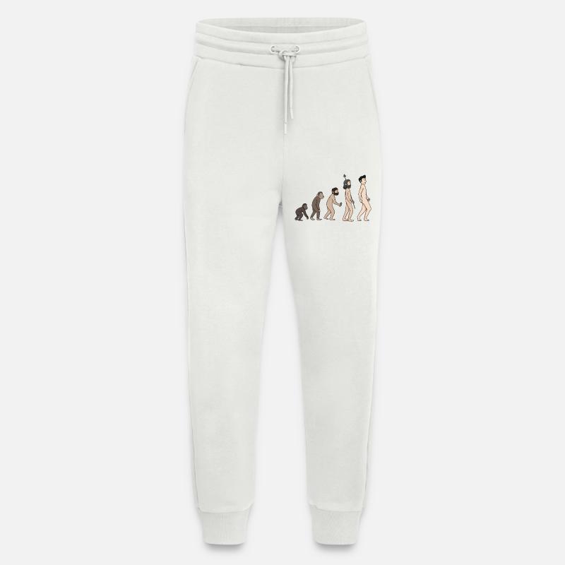 Human Development - Evolution Illustration - Jogging Pants - made by SPREAD  - OFF WHITE