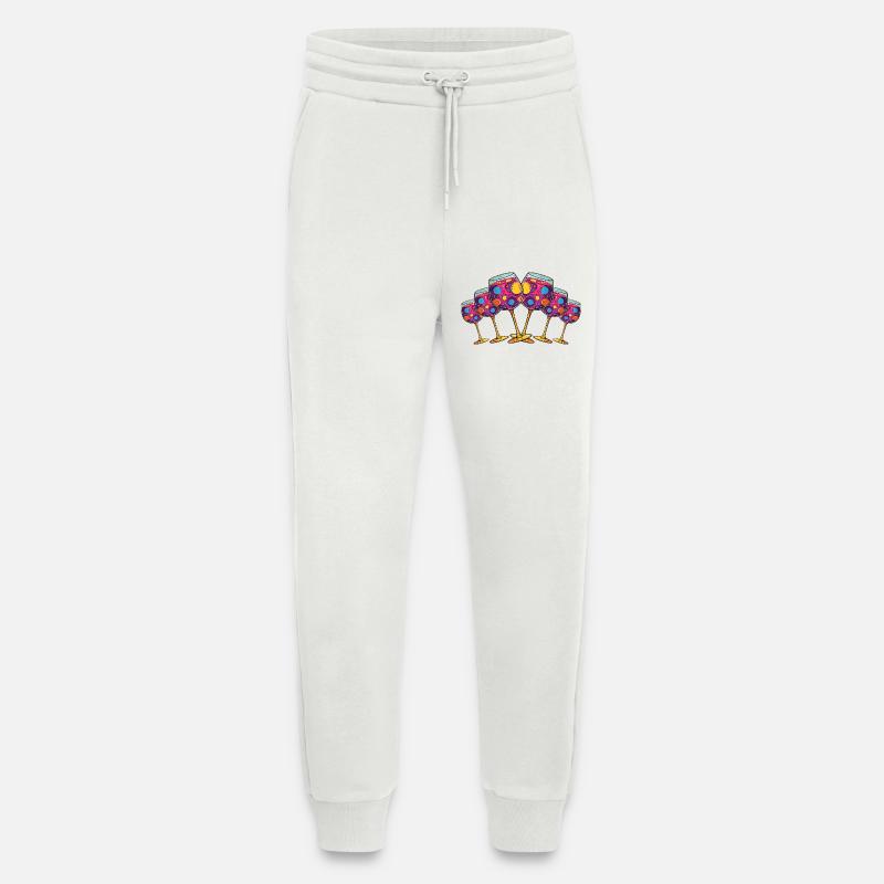 Weinglas Symbol Anstoßen - Jogginghose - made by SPREAD - OFF WHITE