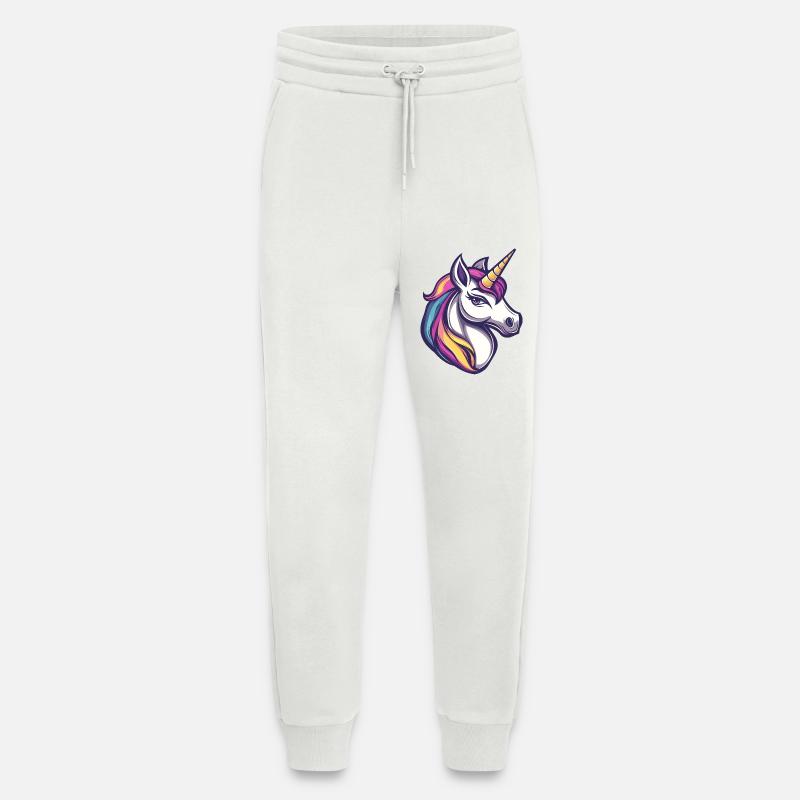 Bunter Einhorn Kopf Illustration - Jogginghose - made by SPREAD - OFF WHITE