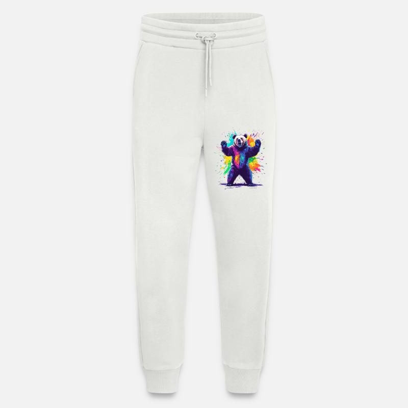 Bär mit bunter Farbexplosion - Jogginghose - made by SPREAD - OFF WHITE