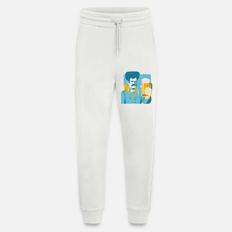 Retro Held mit Bierglas Motiv - Jogginghose - made by SPREAD - OFF WHITE