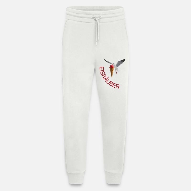 Möwe mit Eiscreme Eisräuber - Pantalon de jogging bio décontracté fabriqué en UE - OFF WHITE