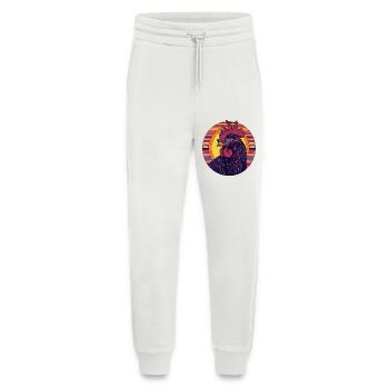 Stilvolle Hahnen-Silhouette mit Retrofarben - Jogginghose - made by SPREAD - OFF WHITE - Vorne