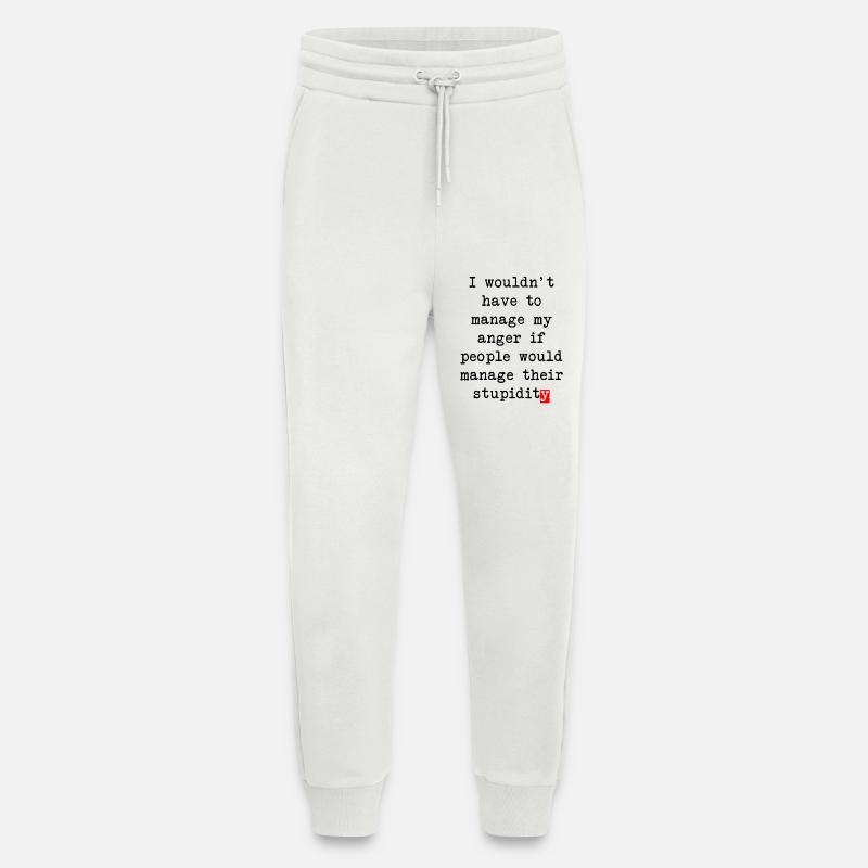 Aggressionsbewältigung – Humorvolles Statement - Jogginghose - made by SPREAD - OFF WHITE