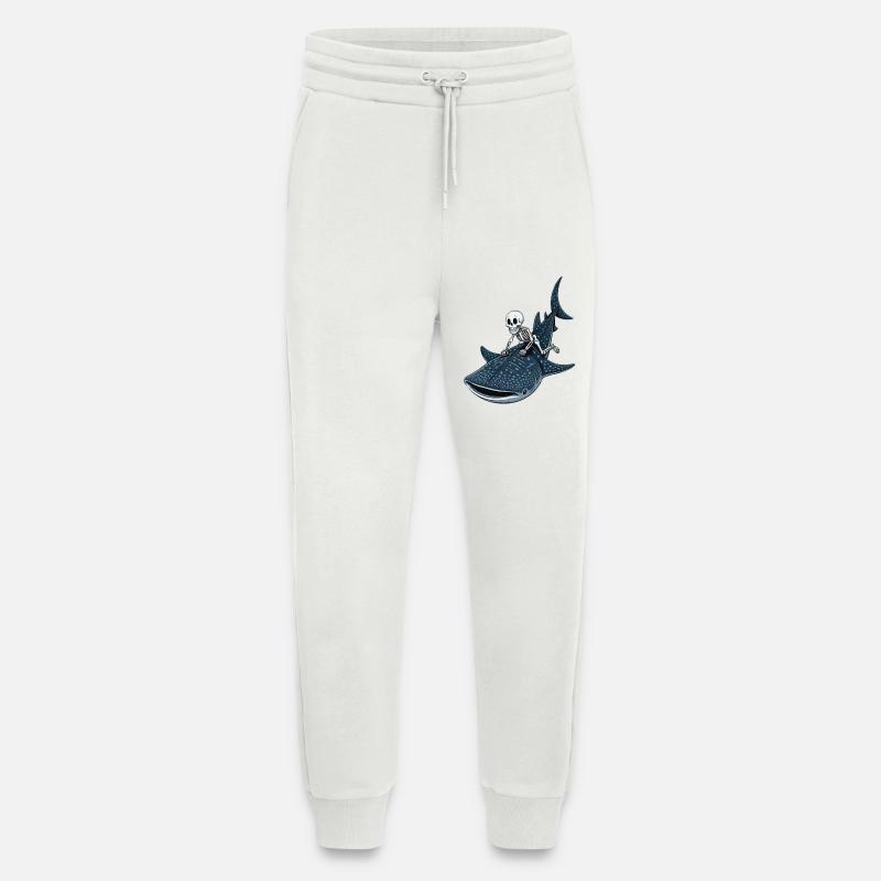 Skeleton on whale shark Rhincodon - Jogging Pants - made by SPREAD  - OFF WHITE