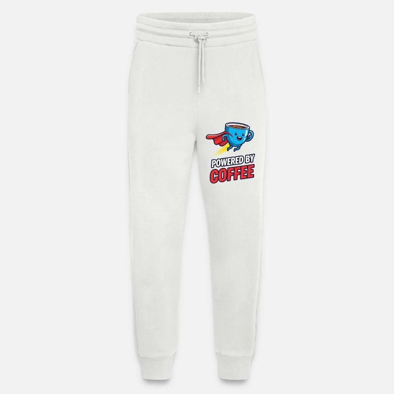 Powered by Coffee Lustiges Kaffee Motiv - Jogginghose - made by SPREAD - OFF WHITE