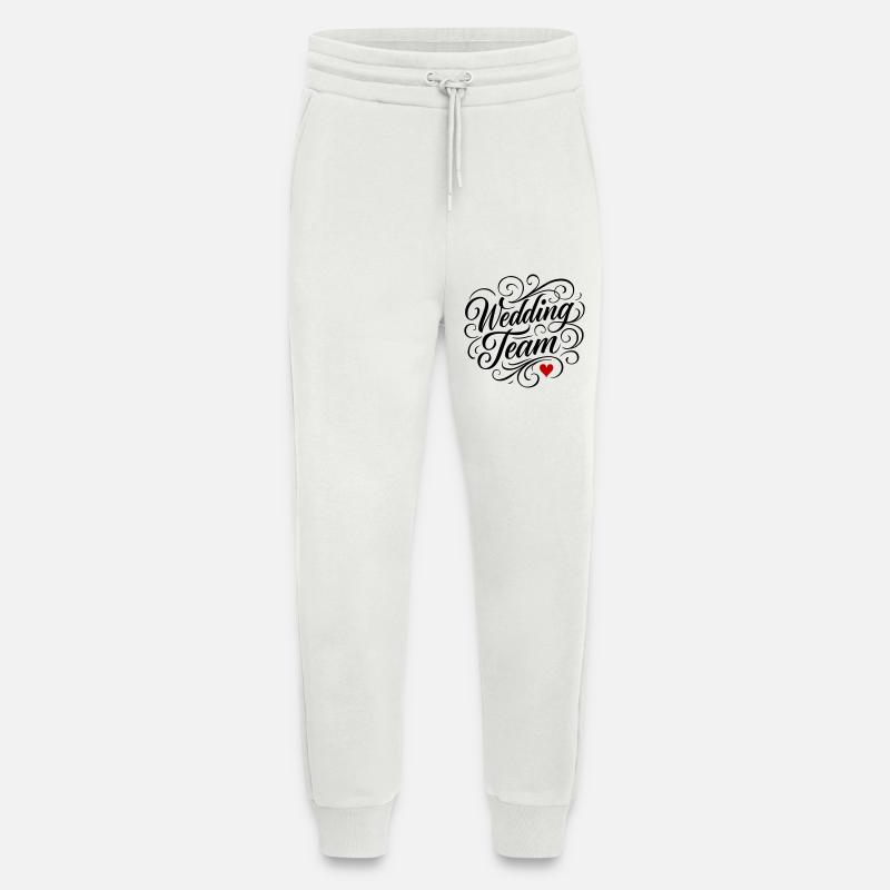 Bryllup Team Hjerte - Organic relaxed joggingbukser made in EU - OFF WHITE