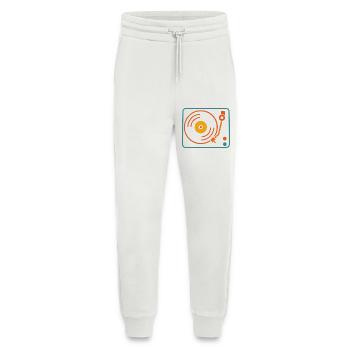 Tourne-disque vinyle de musique analogique rétro - Pantalon de jogging bio décontracté fabriqué en UE - OFF WHITE - Devant