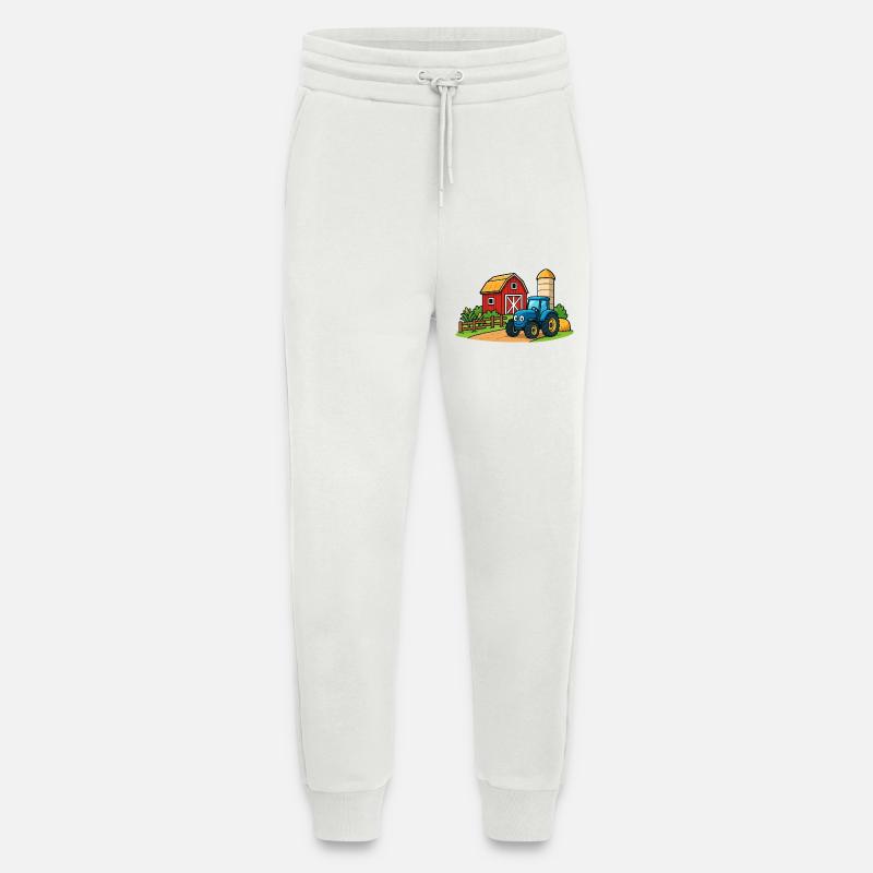 Lustiger Bauernhof mit Traktor - Jogginghose - made by SPREAD - OFF WHITE