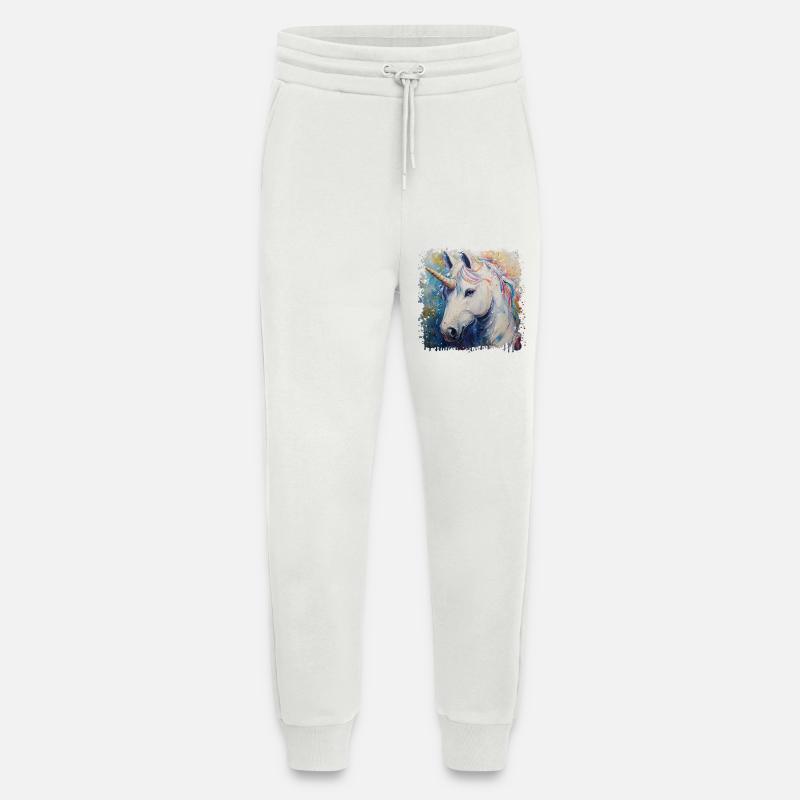 Farbenfrohes Einhorn Kunstwerk - Jogginghose - made by SPREAD - OFF WHITE
