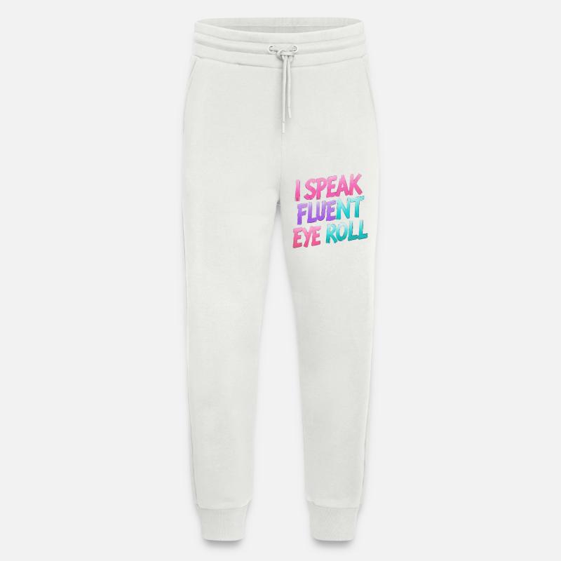 Eye rolling with wordplay - Jogging Pants - made by SPREAD  - OFF WHITE