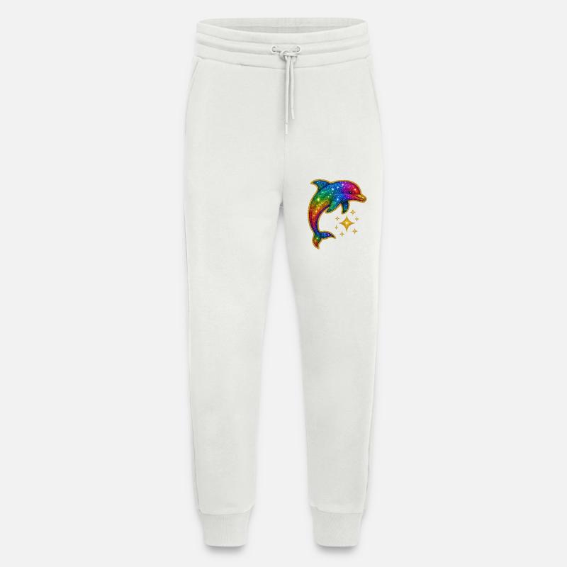 Regenbogen Glitzer Delfin - Jogginghose - made by SPREAD - OFF WHITE