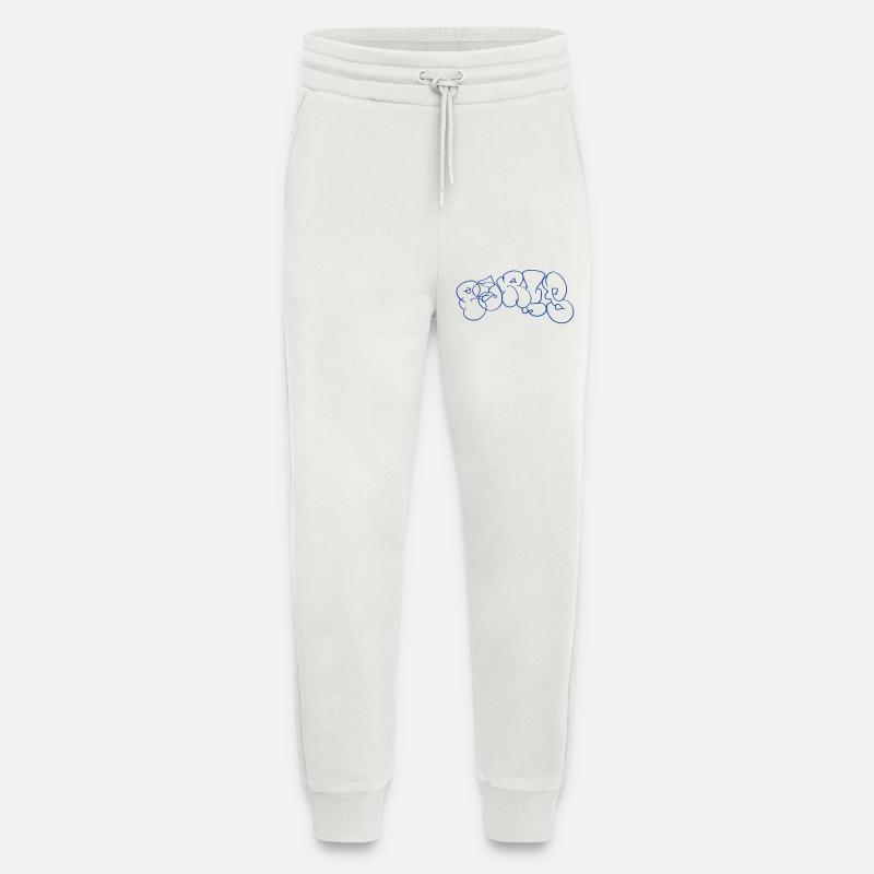 Blue graffiti lettering in Paris style - Jogging Pants - made by SPREAD  - OFF WHITE