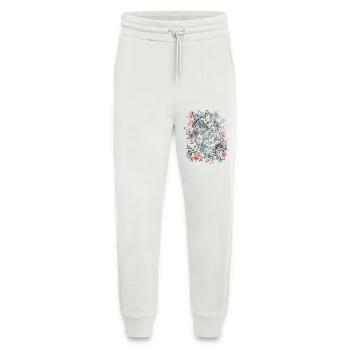 Wolf Wolf Head Flowers Plants Nature Wilderness Art - Jogging Pants - made by SPREAD  - OFF WHITE - Front