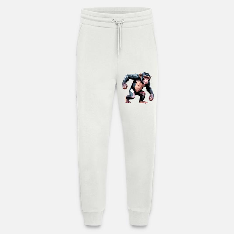 Monkey - Cool Low Poly Logo - Jogging Pants - made by SPREAD  - OFF WHITE