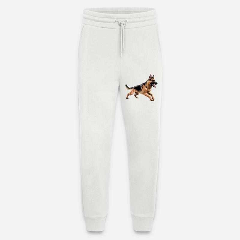 German Shepherd - Cool Low Poly Logo - Jogging Pants - made by SPREAD  - OFF WHITE